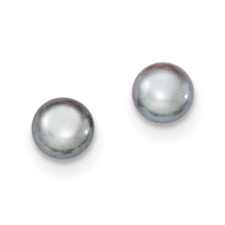 6-7mm Grey Freshwater Cultured Button Pearl Stud Earrings Sterling Silver QE12677, MPN: QE12677, 19…