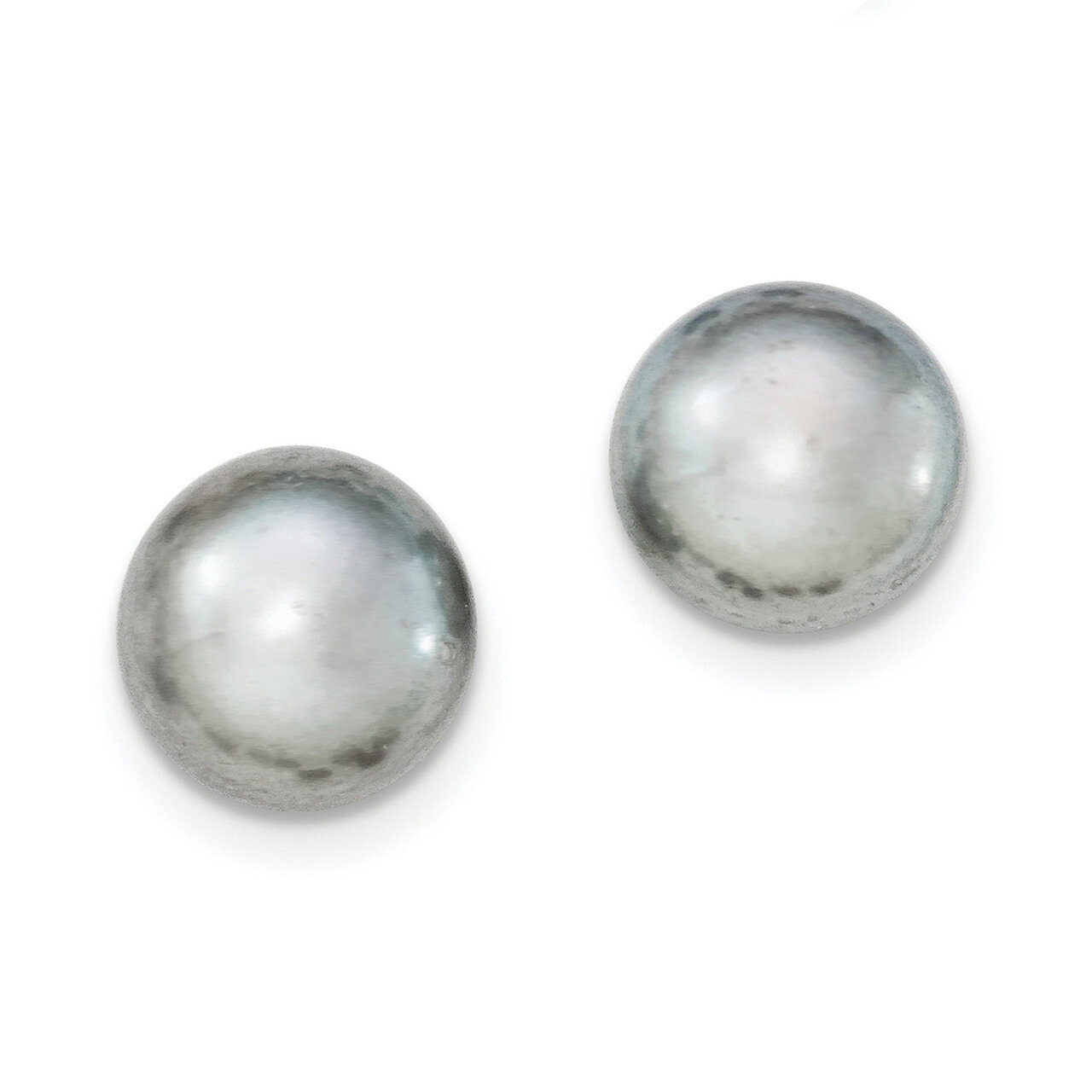 12-13mm Grey Freshwater Cultured Button Pearl Stud Earrings Sterling Silver QE12681, MPN: QE12681, …