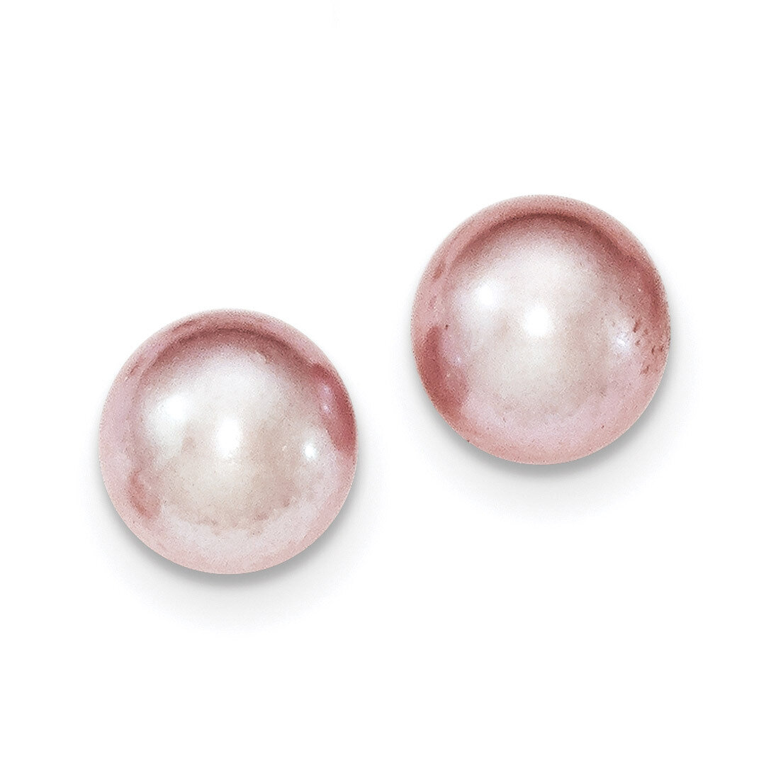 10-11mm Purple Freshwater Cultured Button Pearl Stud Earrings Sterling Silver QE12695, MPN: QE12695…