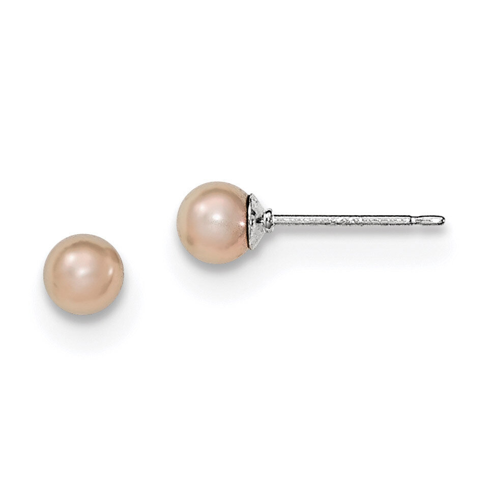 6-7mm Purple Freshwater Cultured Round Pearl Stud Earrings Sterling Silver QE12727, MPN: QE12727, 1…