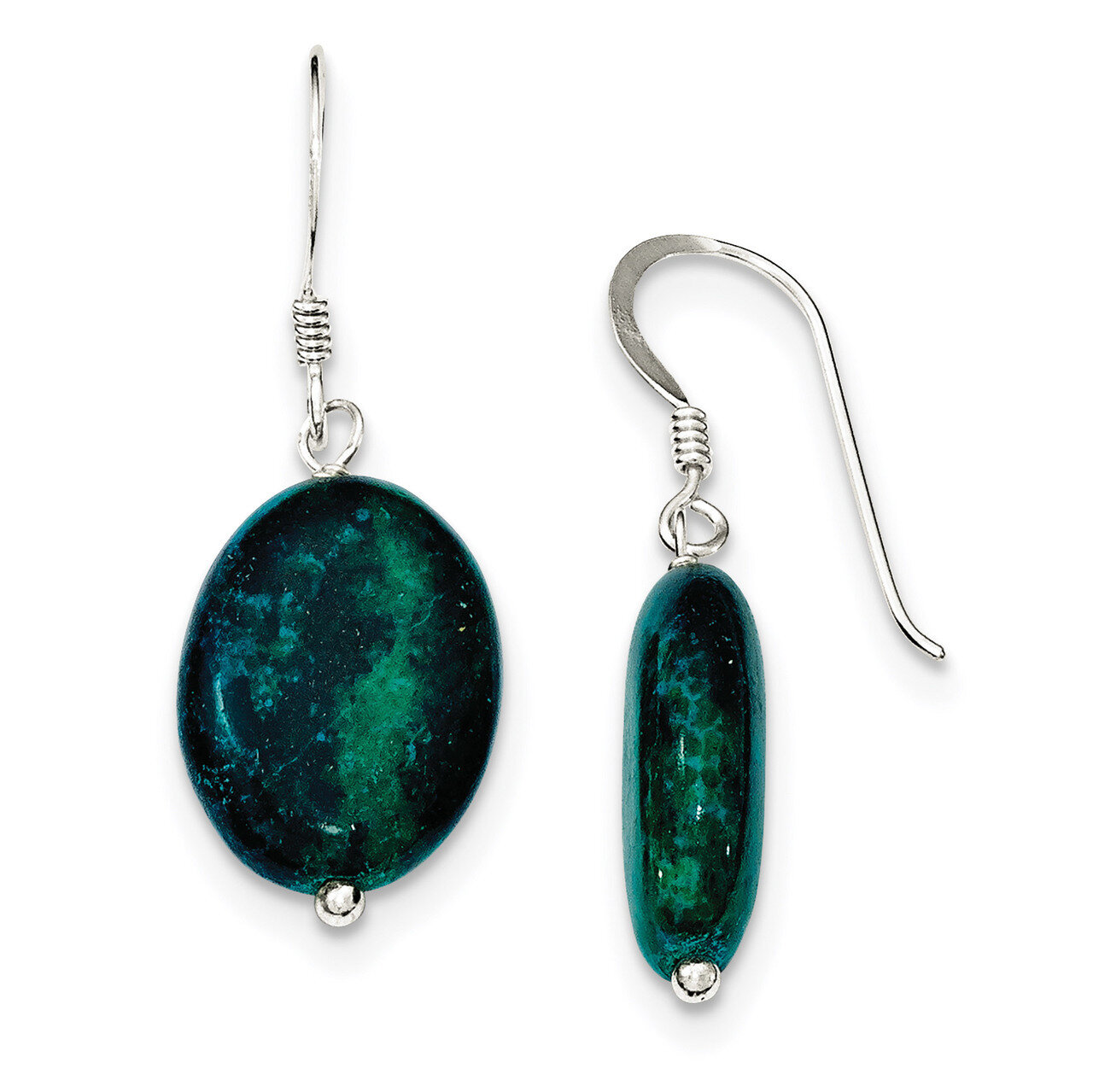 Serpentine Earrings Sterling Silver QE12837, MPN: QE12837, 196904160626