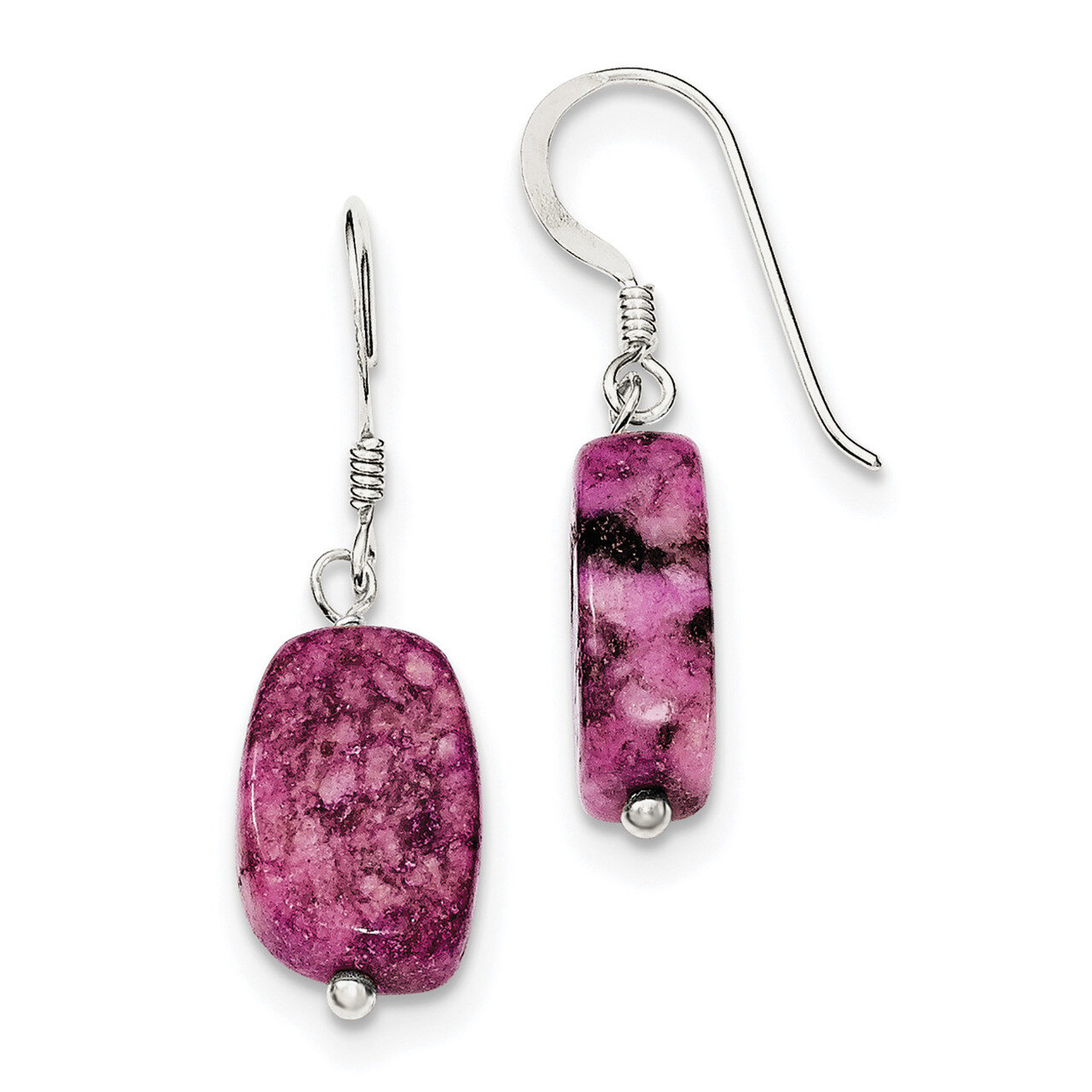 Purple Jasper Earrings Sterling Silver QE12855, MPN: QE12855, 883957812274