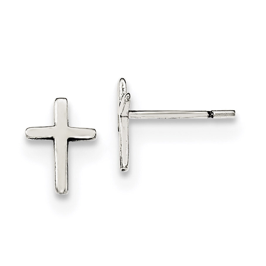 Cross Post Earrings Sterling Silver Polished and Antiqued QE12964, MPN: QE12964, 191101072925