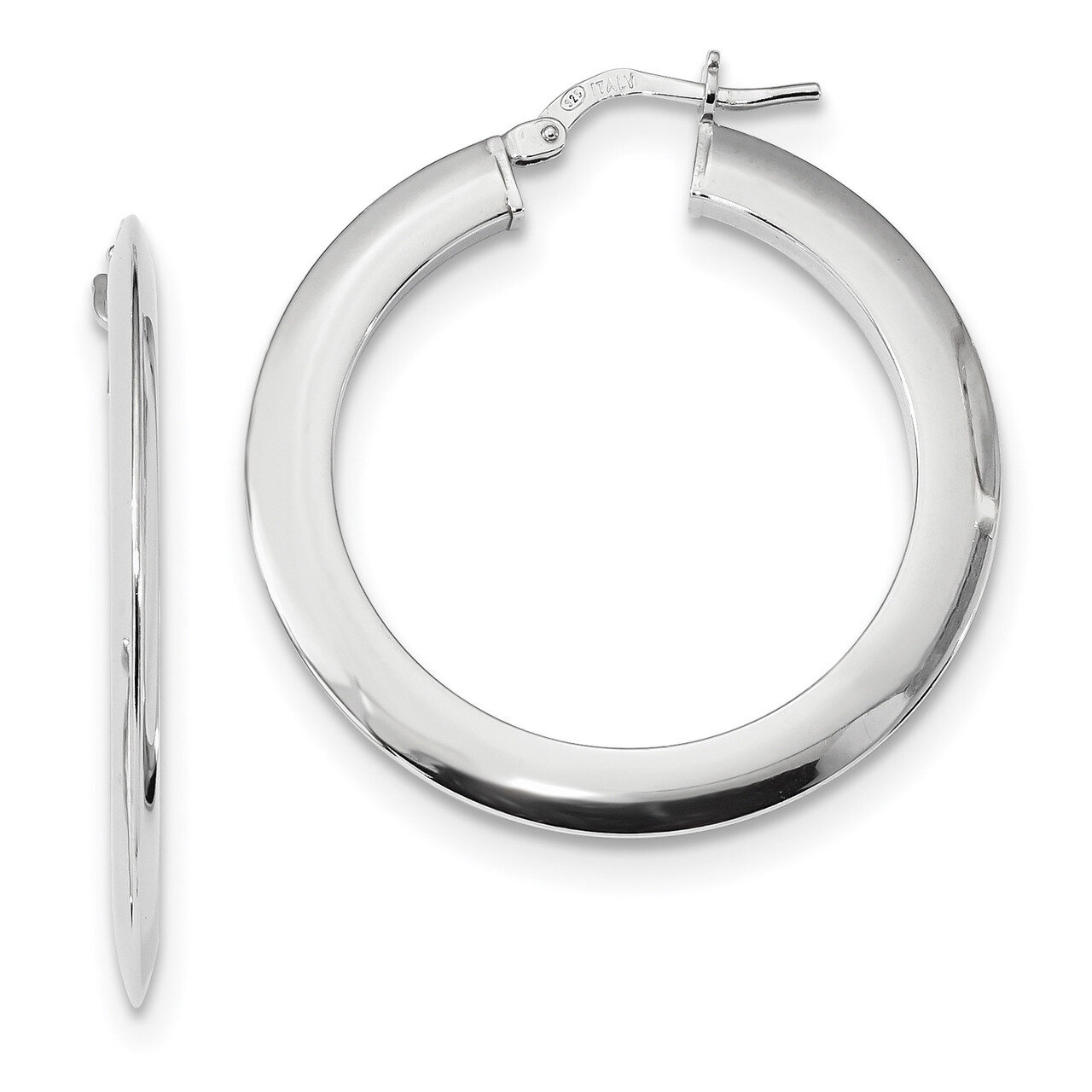 Hoops Earrings Sterling Silver Rhodium-plated Polished QE13251, MPN: QE13251, 191101856679