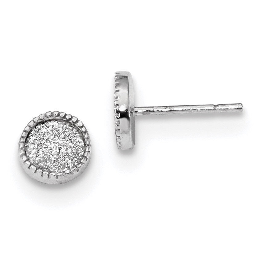 Enamel Glitter Fabric Post Earrings Sterling Silver Rhodium-plated QE13295, MPN: QE13295, 191101233…