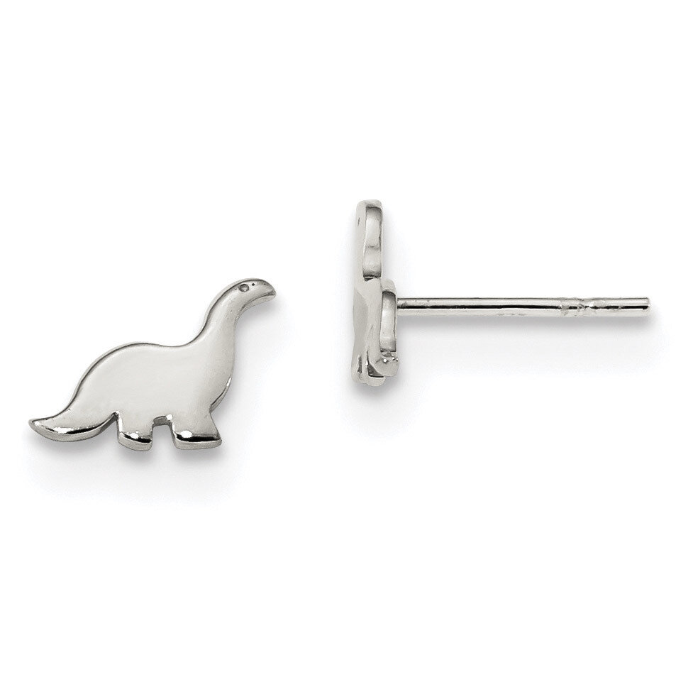 Dinosaur Post Earrings Sterling Silver Polished QE13350