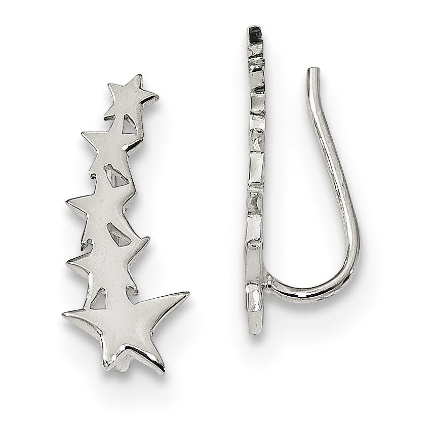 Star Ear Climber Earrings Sterling Silver Polished QE13384, MPN: QE13384, 191101232206