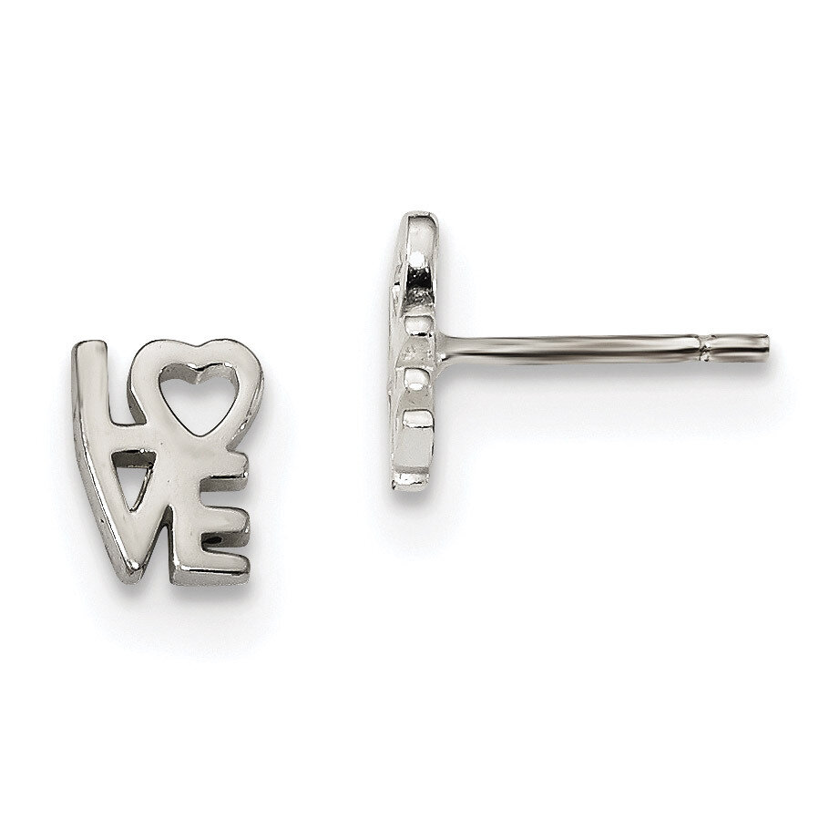Love Post Earrings Sterling Silver QE13401