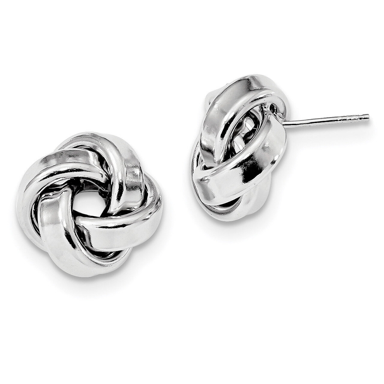 Love Knot Post Earrings Sterling Silver Rhodium Plated Polished QE13407, MPN: QE13407, 191101170393