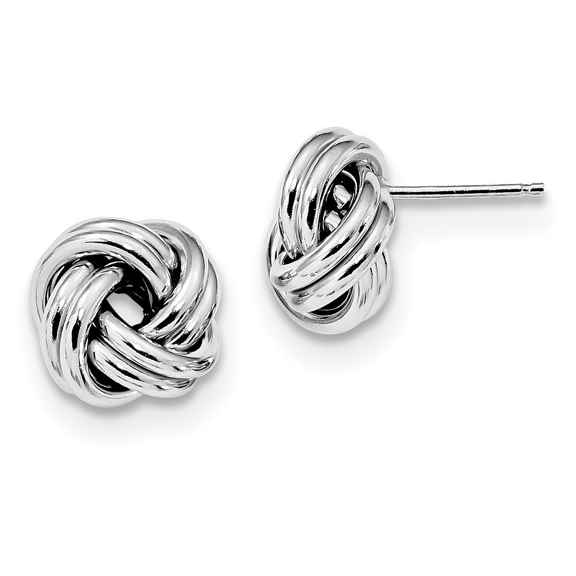 Love Knot Post Earrings Sterling Silver Rhodium Plated Polished QE13413