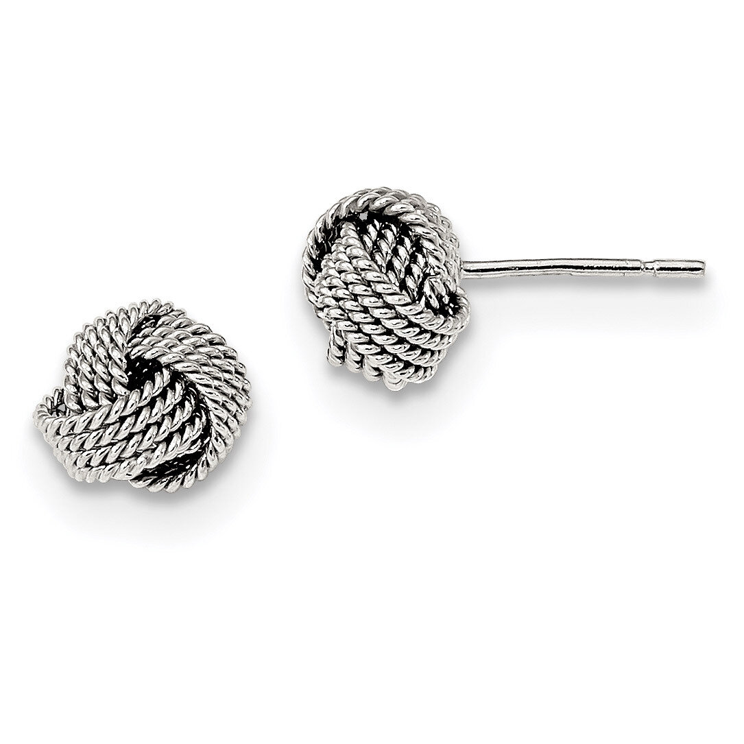 Textured Love Knot Post Earrings Sterling Silver QE13417, MPN: QE13417, 191101232695