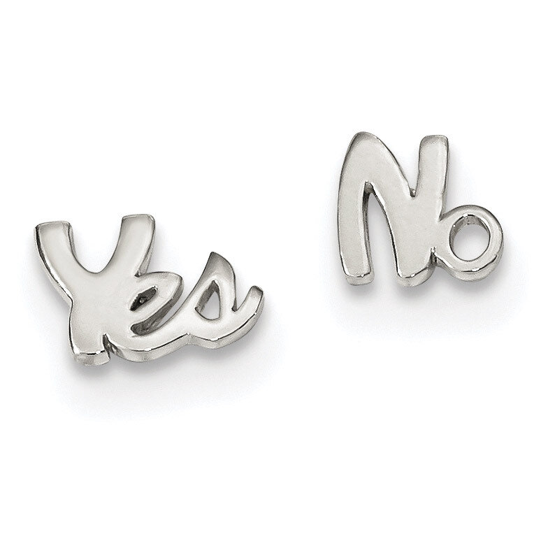Left and Right Yes No Post Earrings Sterling Silver Polished QE13426, MPN: QE13426, 191101236556