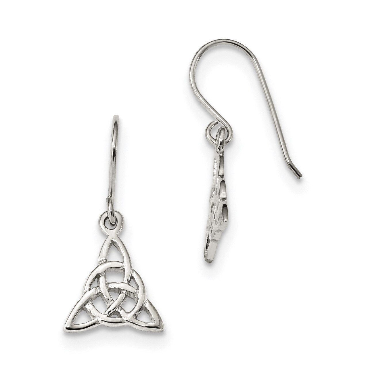 Trinity Knot Dangle Earrings Sterling Silver Rhodium-plated Polished QE13550, MPN: QE13550, 1911012…