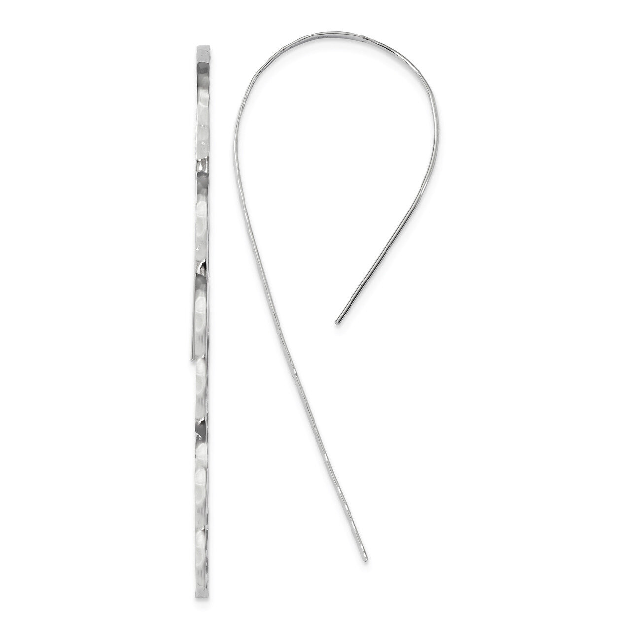 Textured Threader Earrings Sterling Silver Rhodium-plated Polished QE13584, MPN: QE13584, 191101232…