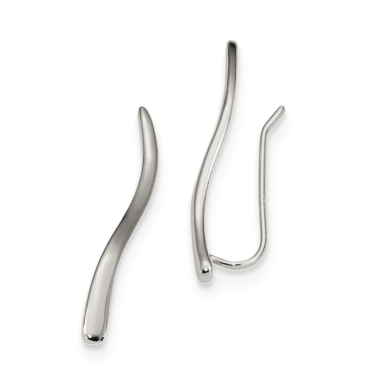 Ear Climber Earrings Sterling Silver Rhodium-plated QE13610, MPN: QE13610, 191101233616