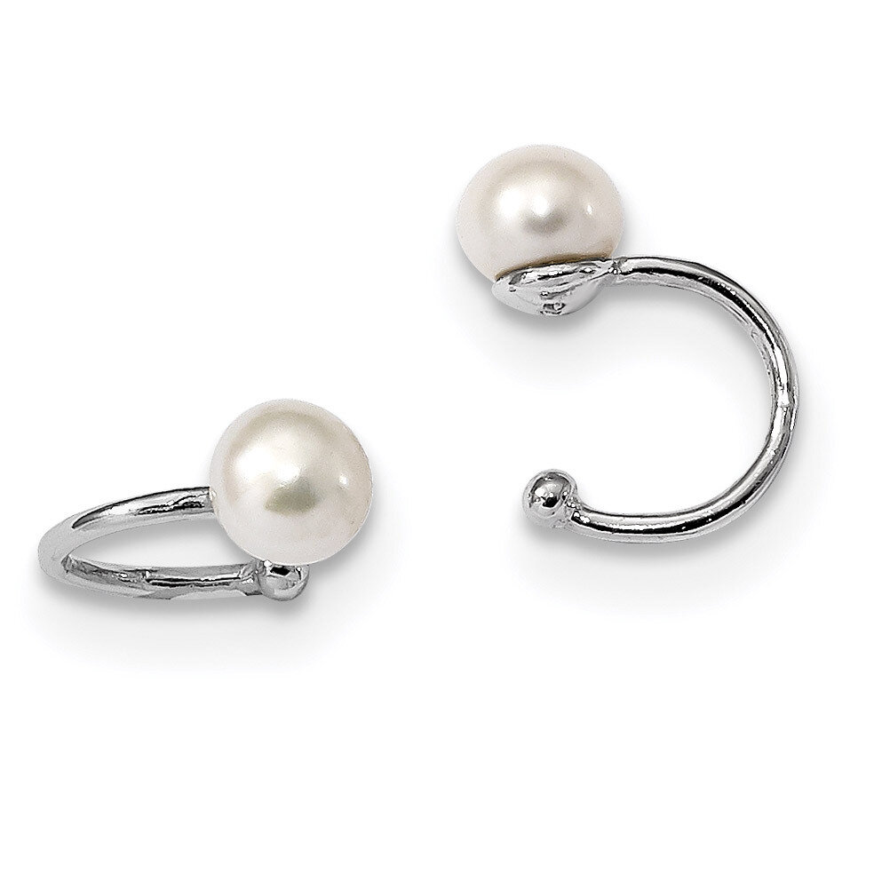 Freshwater Cultured Pearl Cuff Earrings Sterling Silver Rhodium-plated QE13686, MPN: QE13686, 88395…