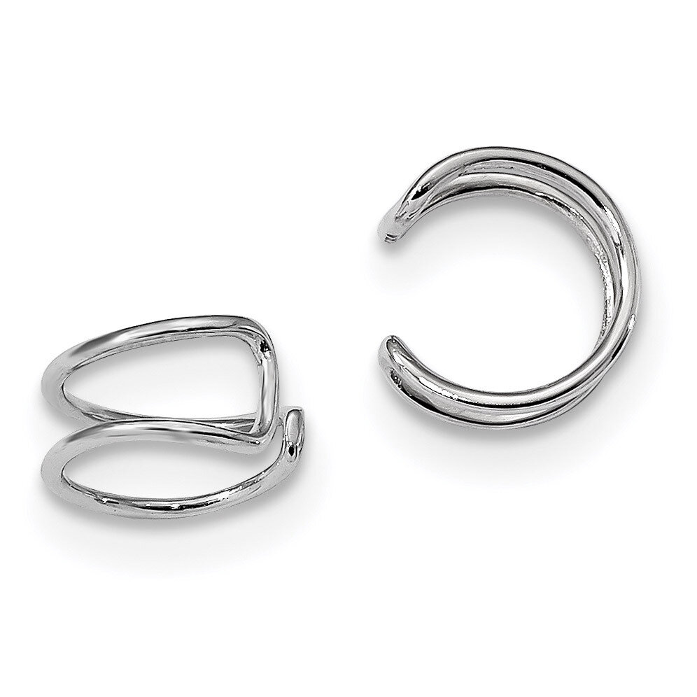 Adjustable Cuff Earrings Sterling Silver Rhodium-plated QE13687