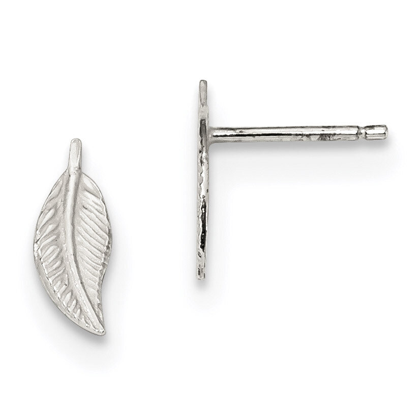 Feather Post Earrings Sterling Silver Polished QE13807, MPN: QE13807, 886774124025