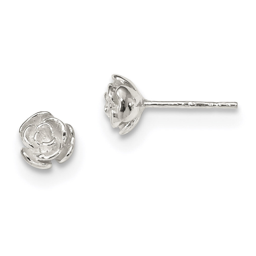 Rose Post Earrings Sterling Silver Polished QE13809