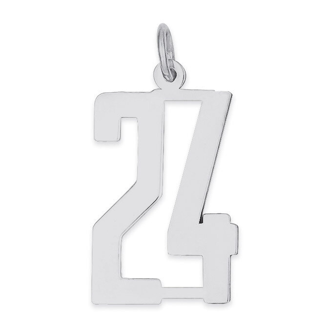 Charm Number 24 Elongated Pol Sterling Silver Small QES24, MPN: QES24, 191101190063