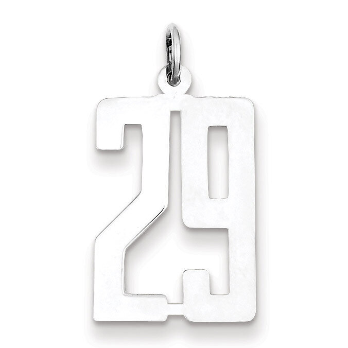 Charm Number 29 Elongated Pol Sterling Silver Small QES29, MPN: QES29, 191101190117