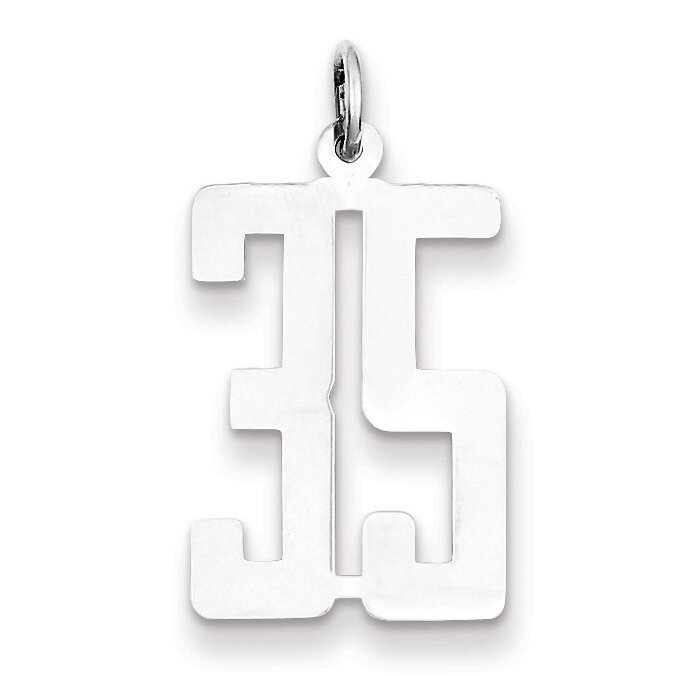 Charm Number 35 Elongated Pol Sterling Silver Small QES35, MPN: QES35, 191101190179