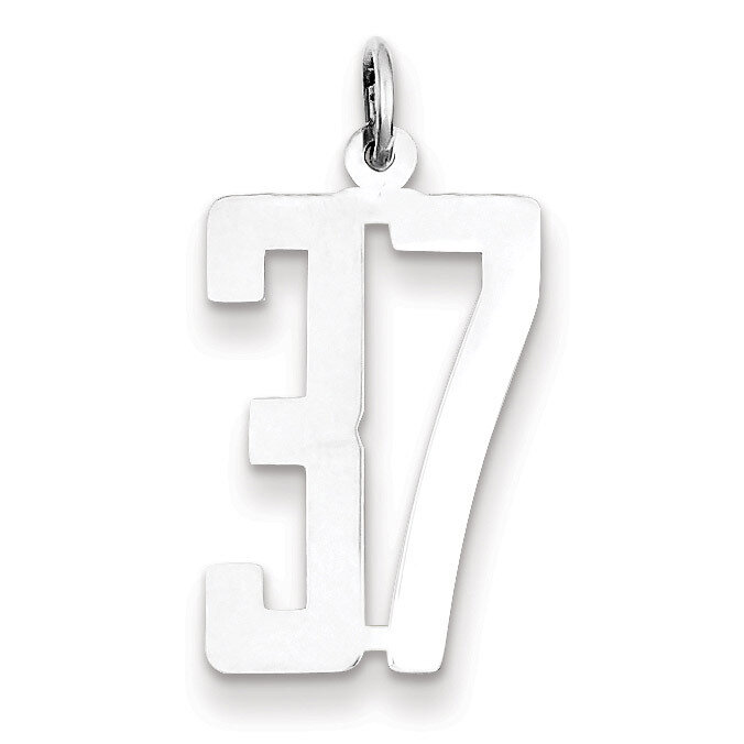 Charm Number 37 Elongated Pol Sterling Silver Small QES37, MPN: QES37, 191101190193