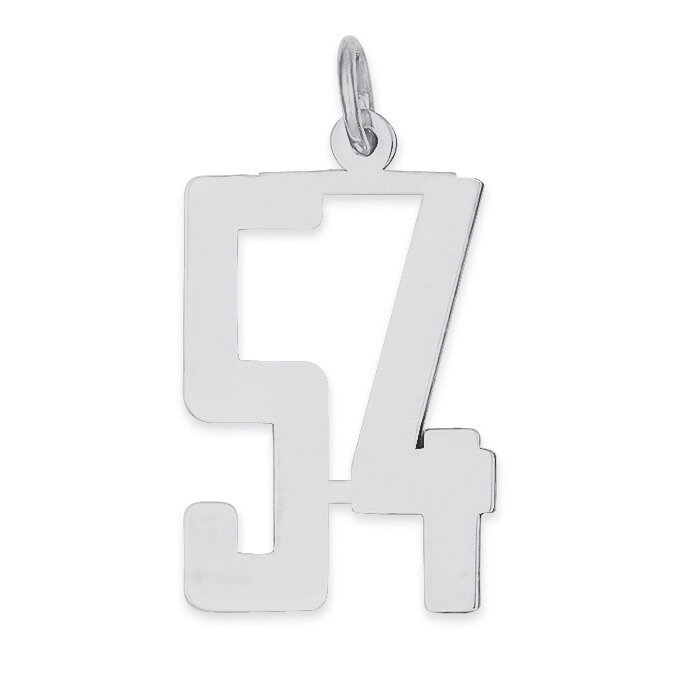 Charm Number 54 Elongated Pol Sterling Silver Small QES54, MPN: QES54, 191101190360