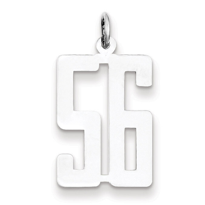Charm Number 56 Elongated Pol Sterling Silver Small QES56, MPN: QES56, 191101190384