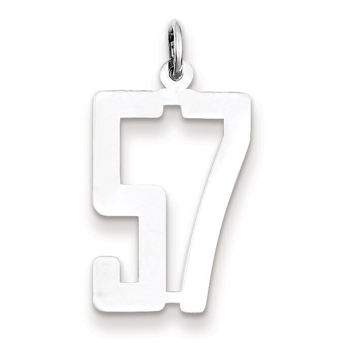Charm Number 57 Elongated Pol Sterling Silver Small QES57, MPN: QES57, 191101190391