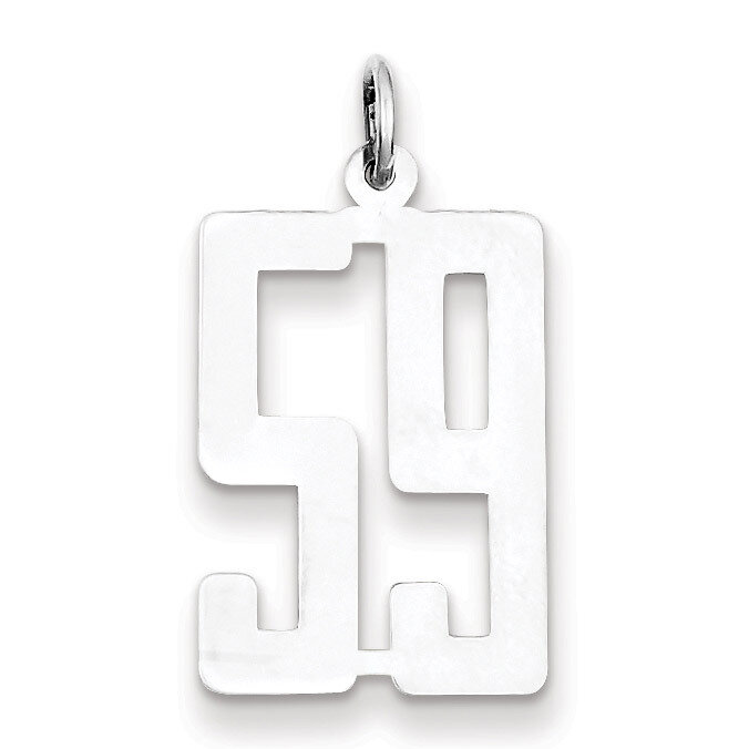 Charm Number 59 Elongated Pol Sterling Silver Small QES59, MPN: QES59, 191101190414