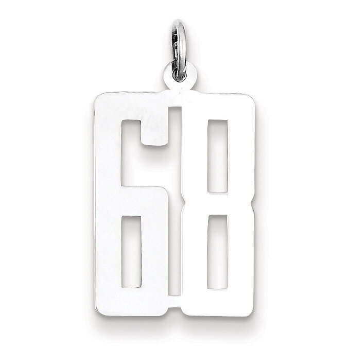 Charm Number 68 Elongated Pol Sterling Silver Small QES68, MPN: QES68, 191101190506