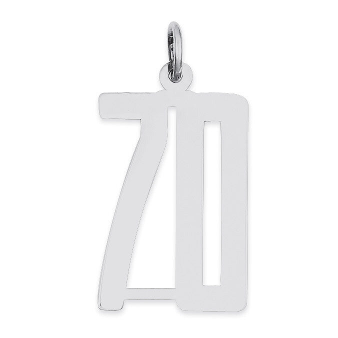 Charm Number 70 Elongated Pol Sterling Silver Small QES70, MPN: QES70, 191101190520
