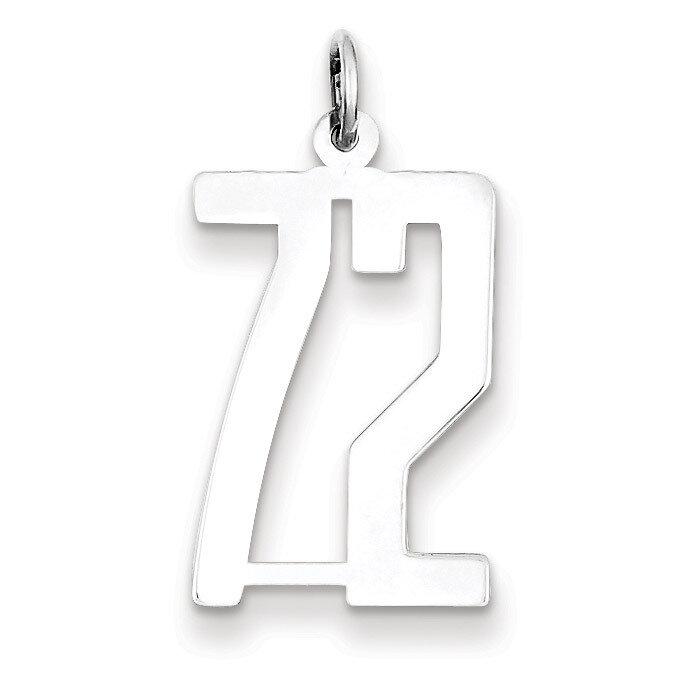 Charm Number 72 Elongated Pol Sterling Silver Small QES72, MPN: QES72, 191101190544