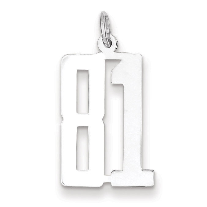 Charm Number 81 Elongated Pol Sterling Silver Small QES81, MPN: QES81, 191101190636