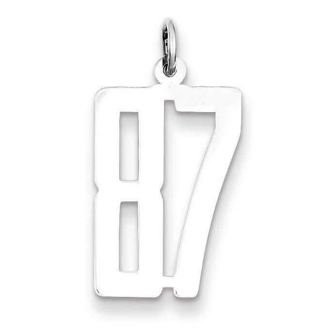 Charm Number 87 Elongated Pol Sterling Silver Small QES87, MPN: QES87, 191101190698