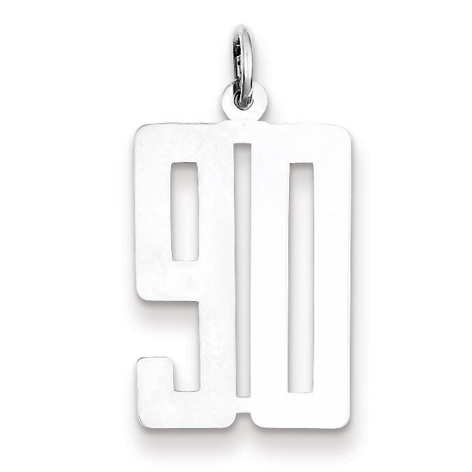 Charm Number 90 Elongated Pol Sterling Silver Small QES90, MPN: QES90, 191101190711