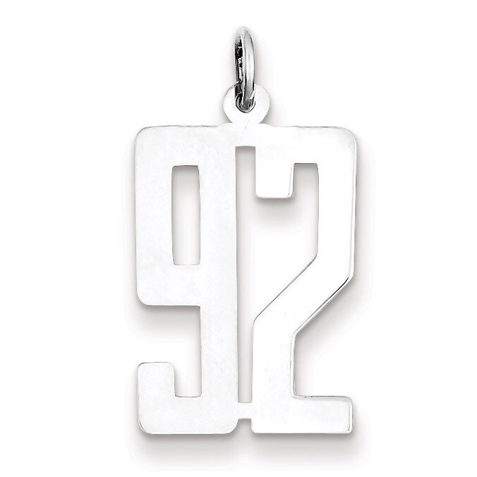Charm Number 92 Elongated Pol Sterling Silver Small QES92, MPN: QES92, 191101274176