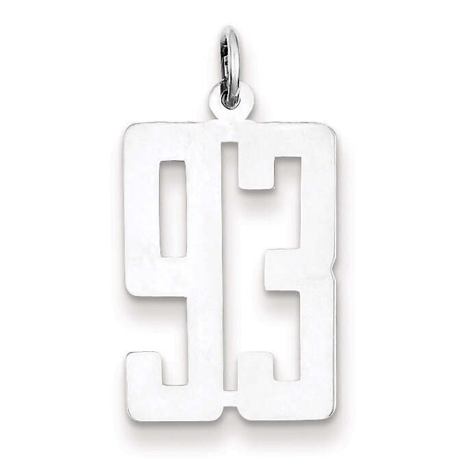 Charm Number 93 Elongated Pol Sterling Silver Small QES93, MPN: QES93, 191101274183