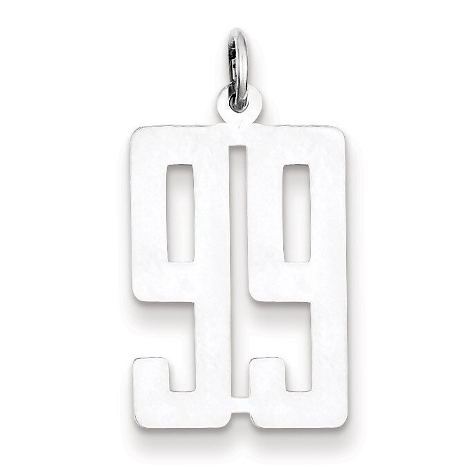 Charm Number 99 Elongated Pol Sterling Silver Small QES99, MPN: QES99, 191101274244