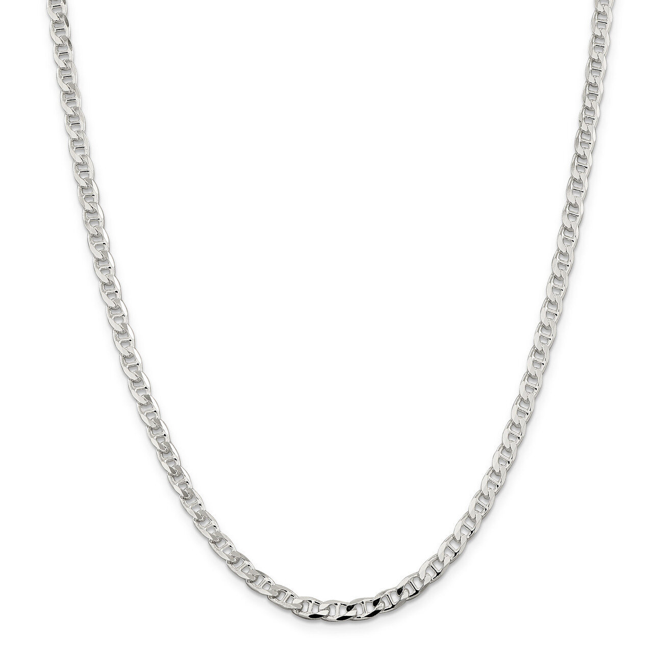 24 Inch 4.65mm Flat Anchor Chain Sterling Silver QFAN120-24, MPN: QFAN120-24, 883957970325