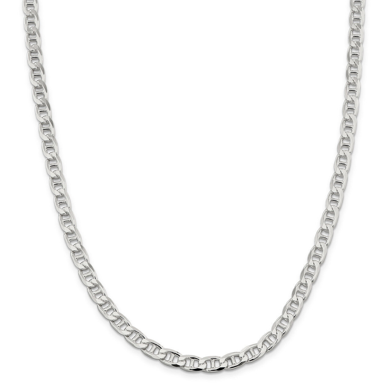 18 Inch 6.5mm Flat Anchor Chain Sterling Silver QFAN180-18, MPN: QFAN180-18, 883957851778