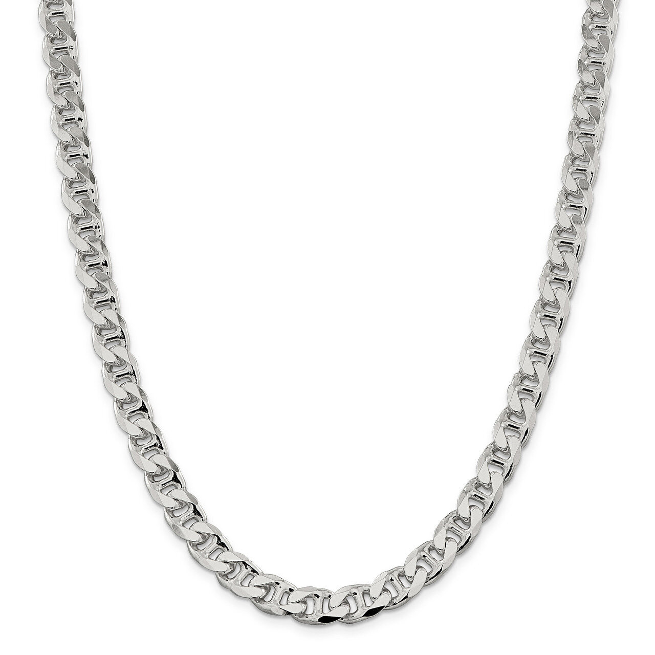 24 Inch 8.9mm Flat Anchor Chain Sterling Silver QFAN250-24, MPN: QFAN250-24, 883957933566