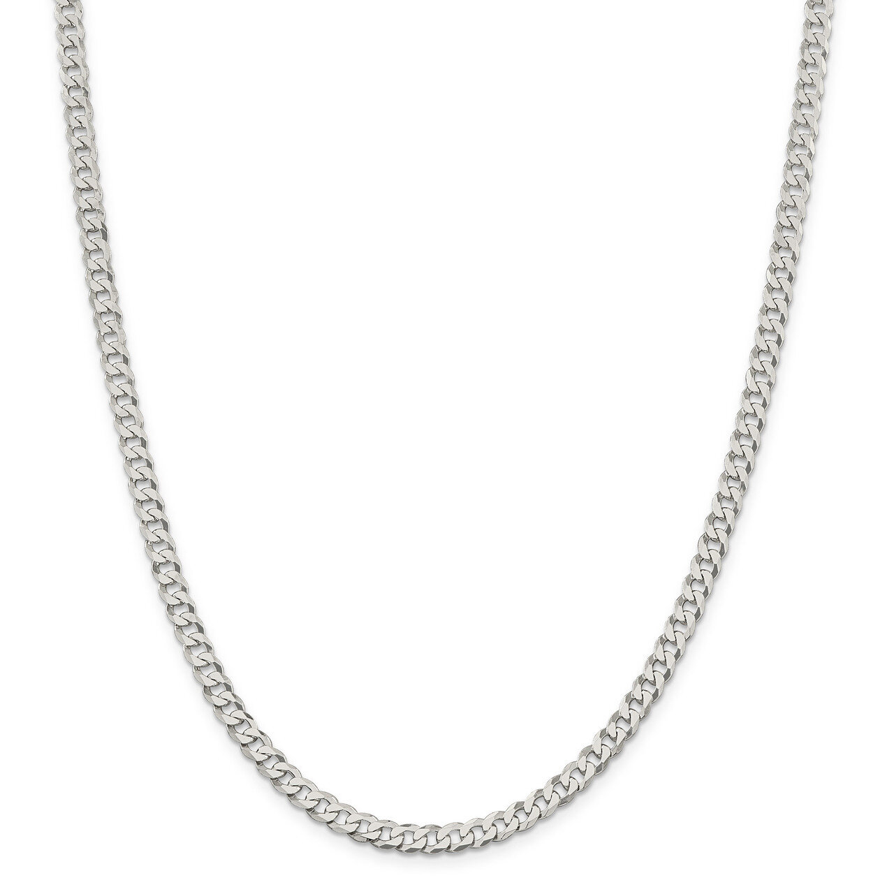 22 Inch 4.5mm Beveled Curb Chain Sterling Silver QFB120-22, MPN: QFB120-22, 883957209715