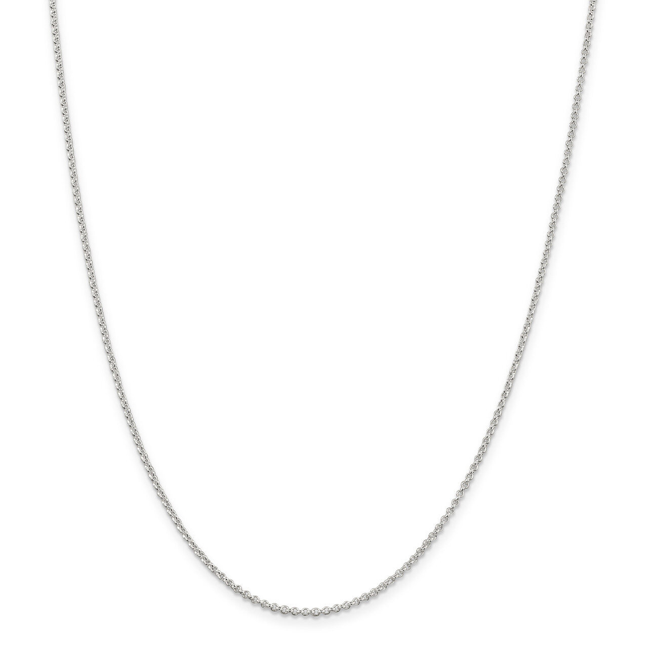16 Inch 1.5mm Rolo Chain Sterling Silver Rhodium-plated QFC103R-16