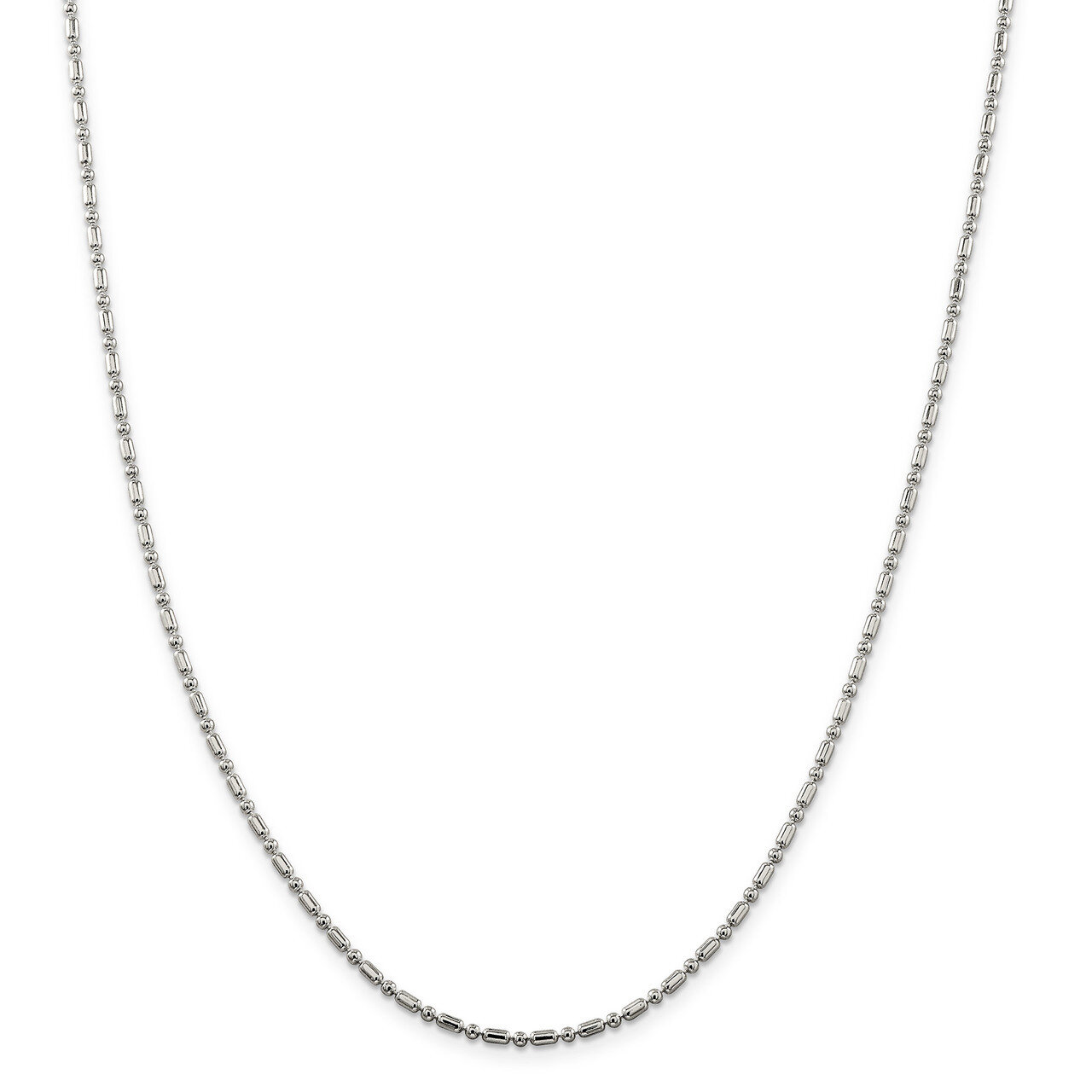 18 Inch 2mm Fancy Beaded Chain Sterling Silver QFC195-18, MPN: QFC195-18, 886774421940