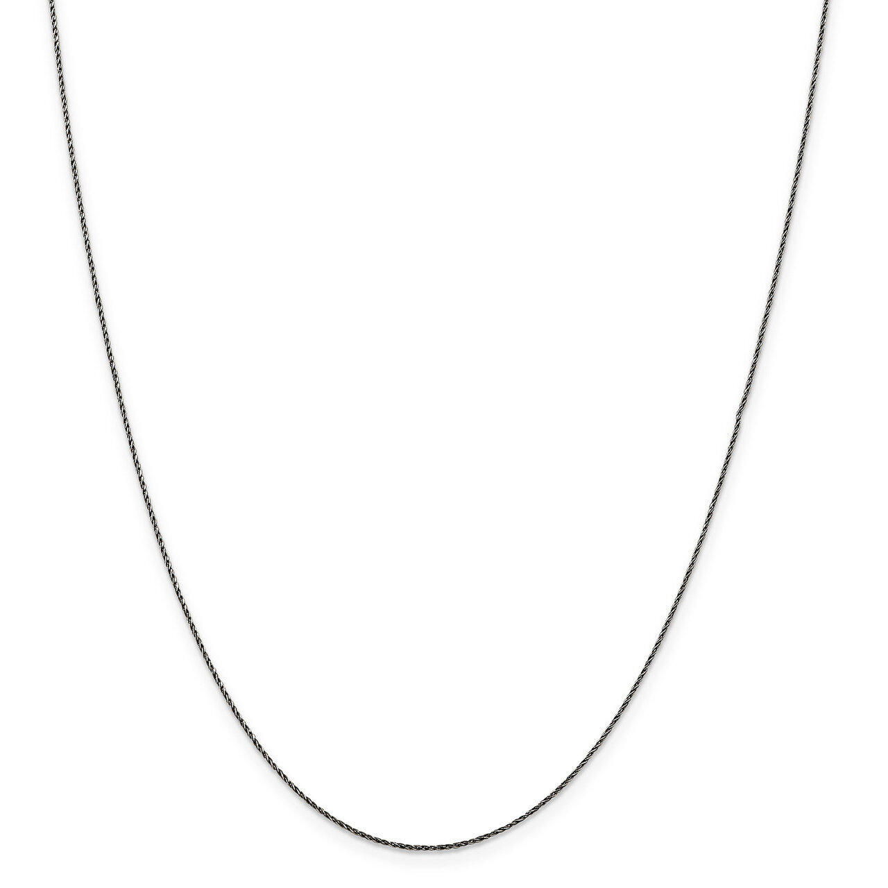 16 Inch Rhodium-plated .75mm Twisted Tight Wheat Chain Sterling Silver QFC199-16