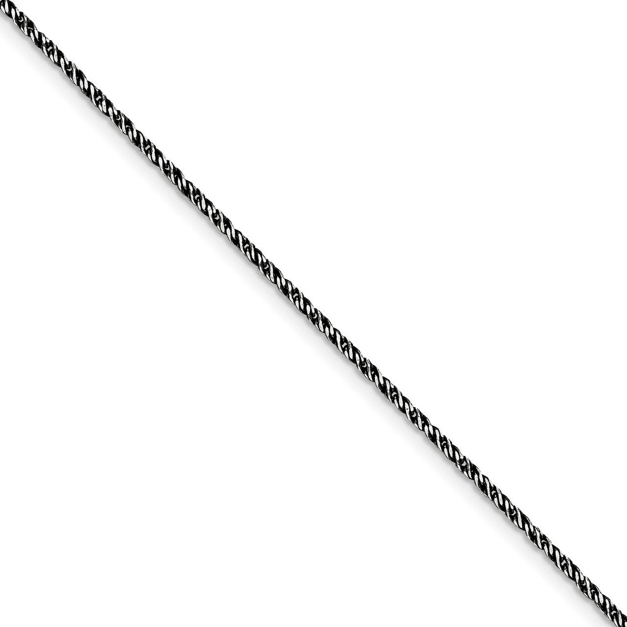 7 Inch Rhodium-plated 1.7mm Twisted Tight Wheat Chain Sterling Silver QFC200-7