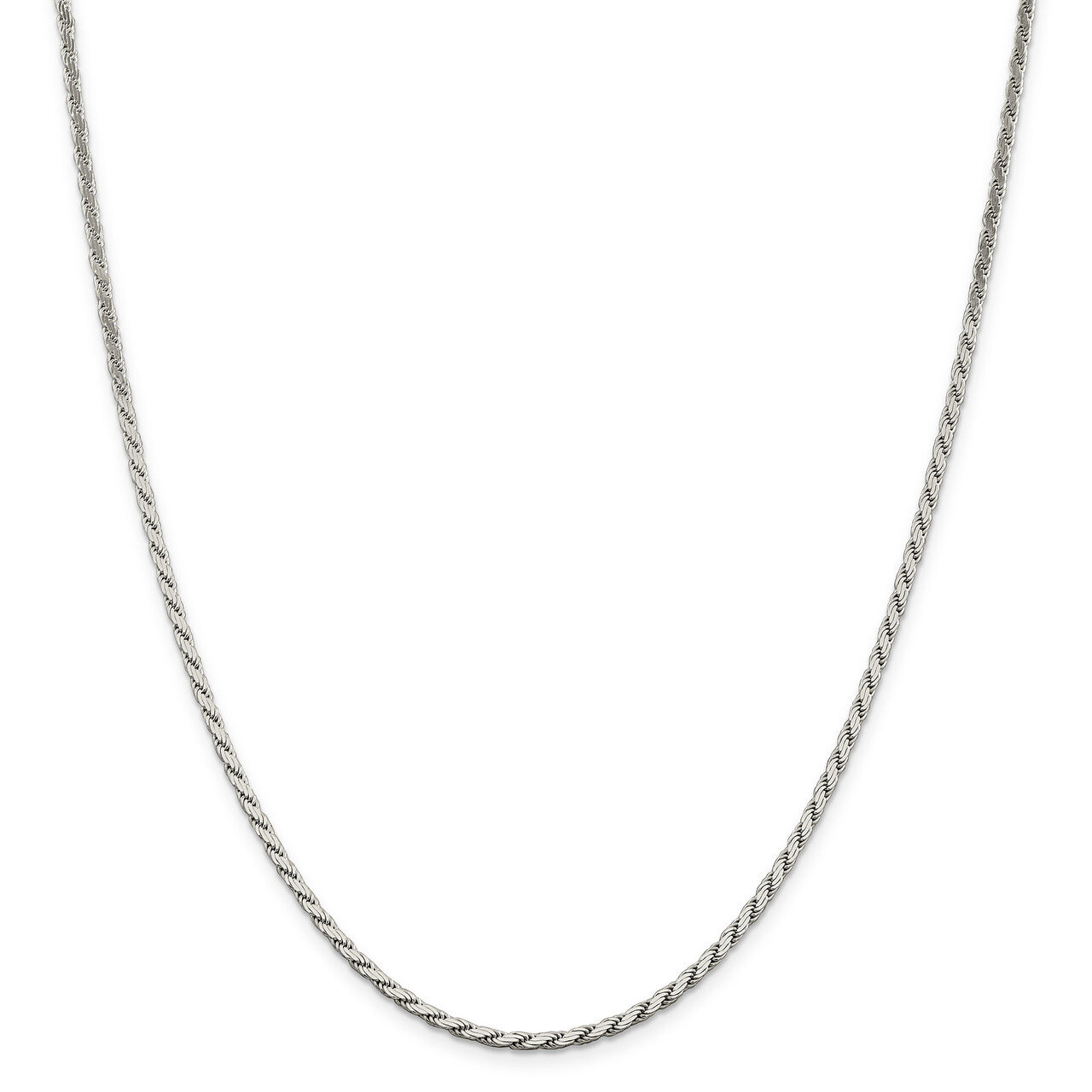 16 Inch 2.50mm Flat Rope Chain Sterling Silver QFC203-16
