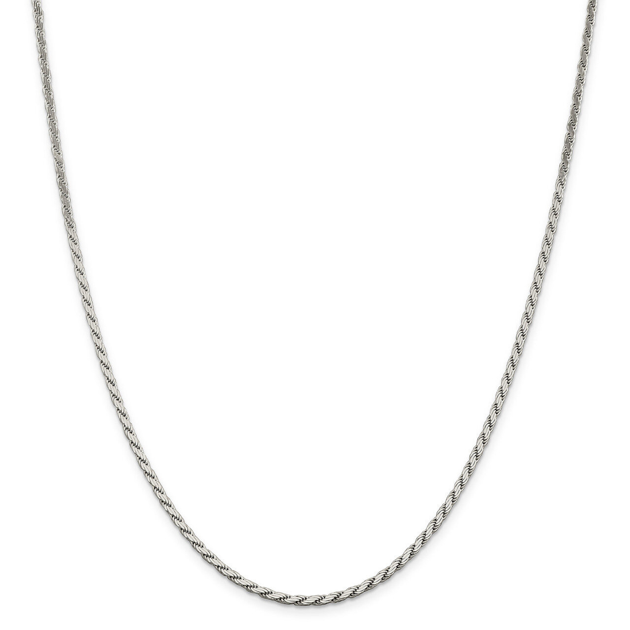 18 Inch 2.50mm Flat Rope Chain Sterling Silver QFC203-18, MPN: QFC203-18, 886774113524